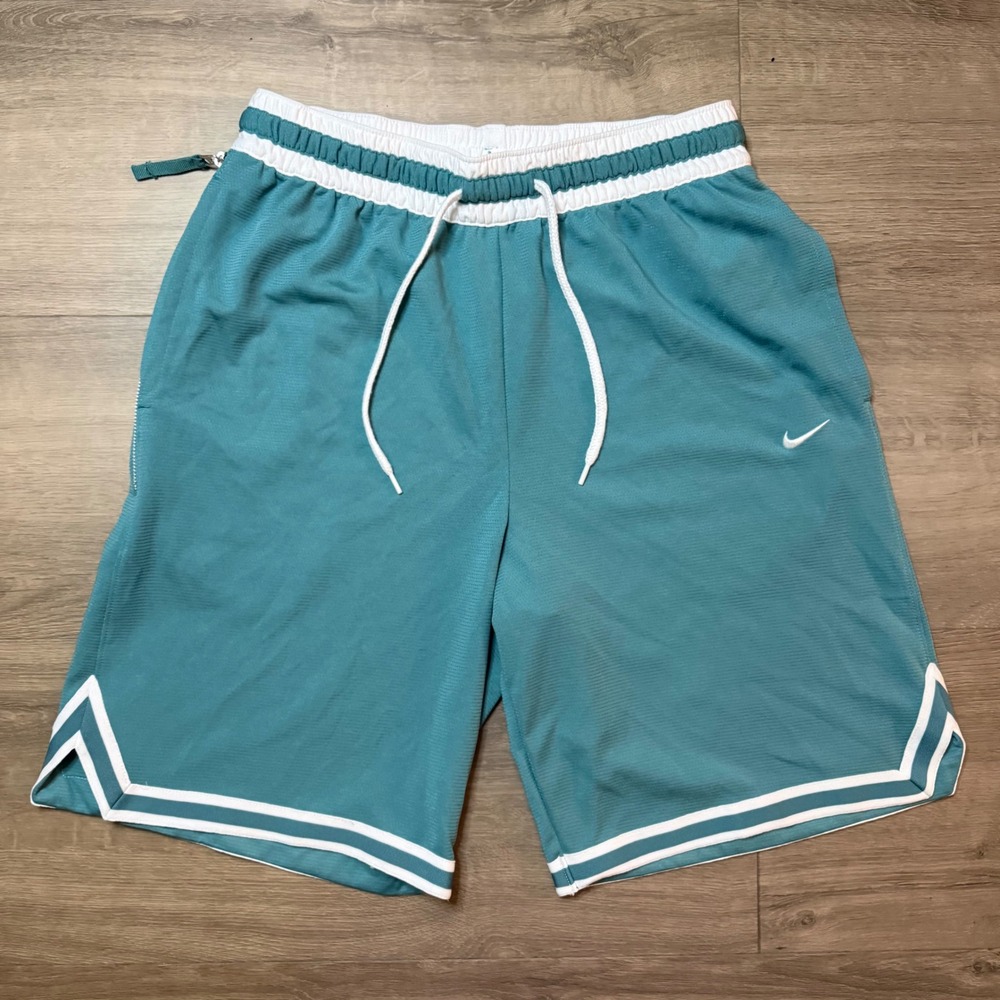 Nike Basketball Shorts Mens Medium Teal Dri-FIT DNA DH7160-379 Mesh Zip Pocket
